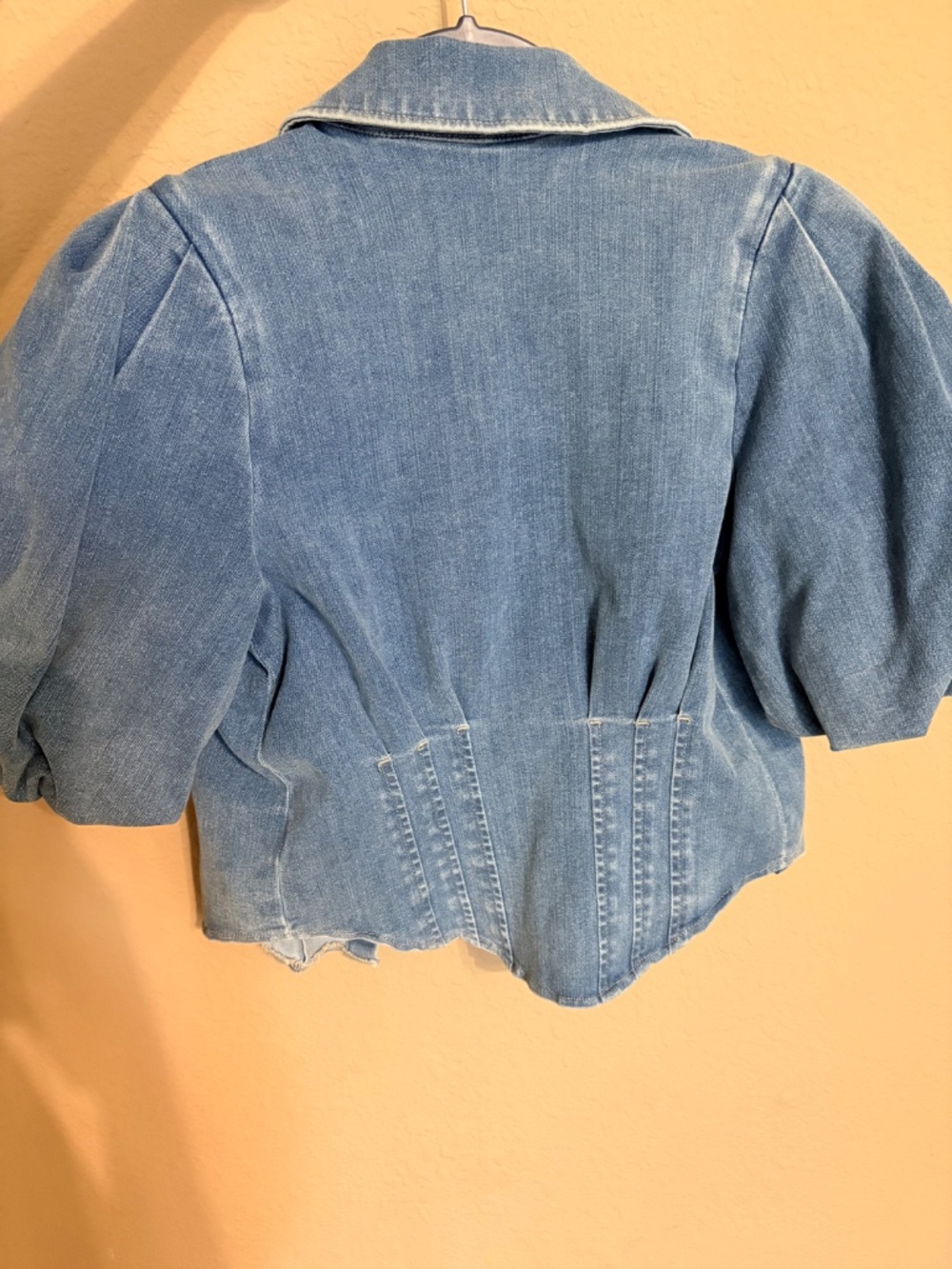 Denim Puff Sleeve Corset Shirt - Picture 4 of 4